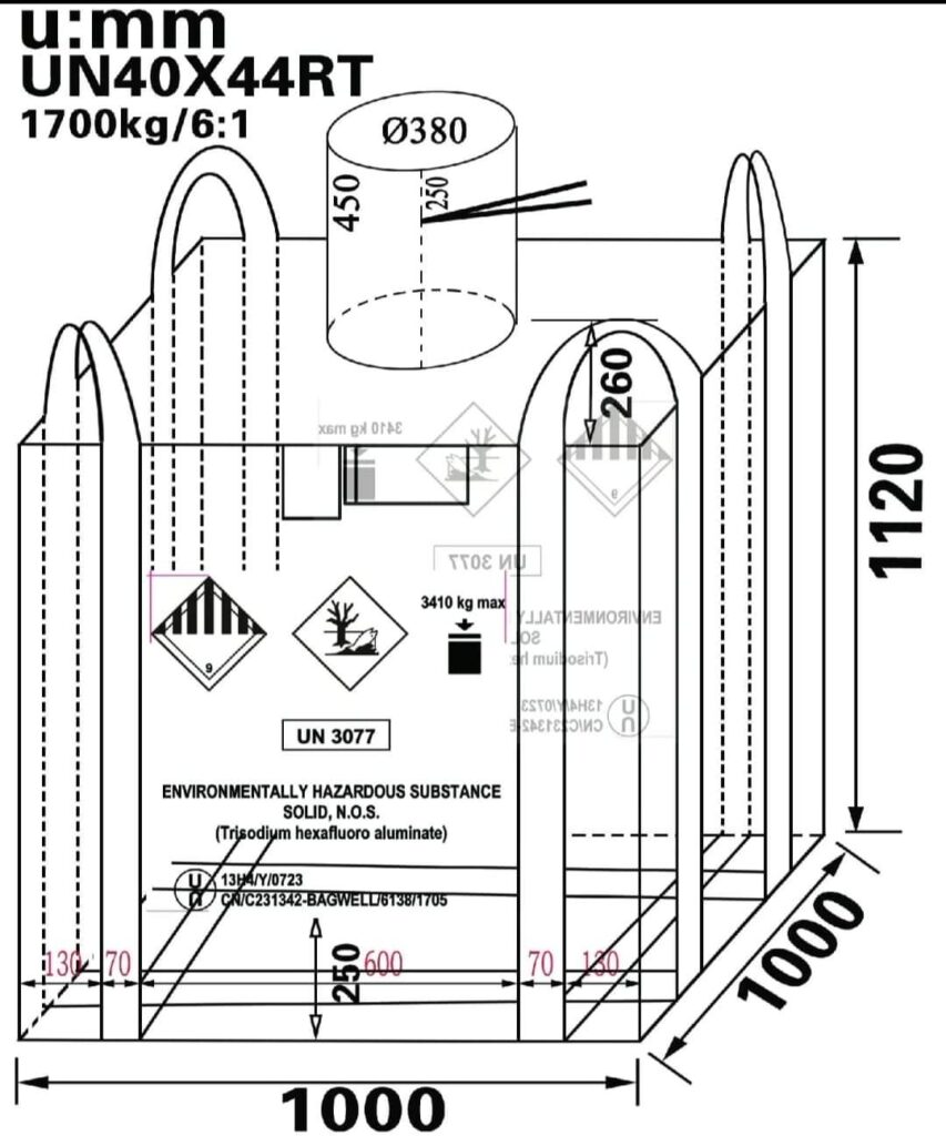 Ukuran jumbo bag standar reguler