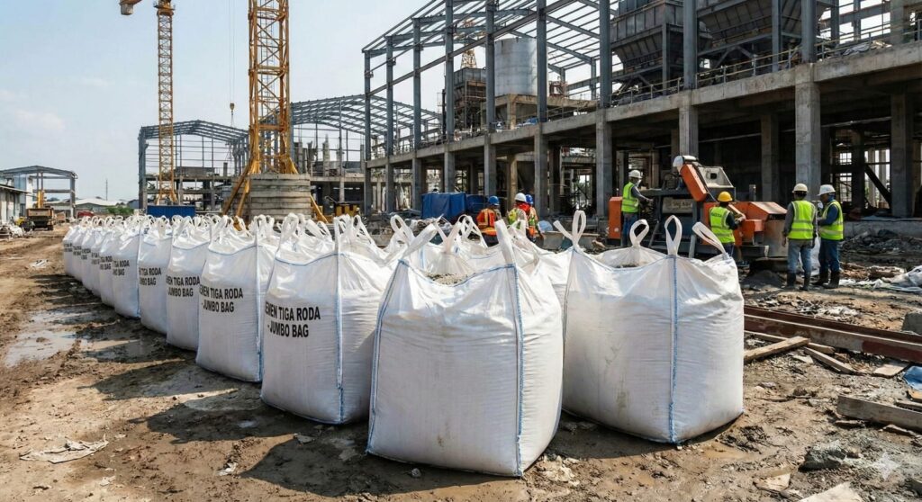 Jumbo bag kemasan material konstruksi