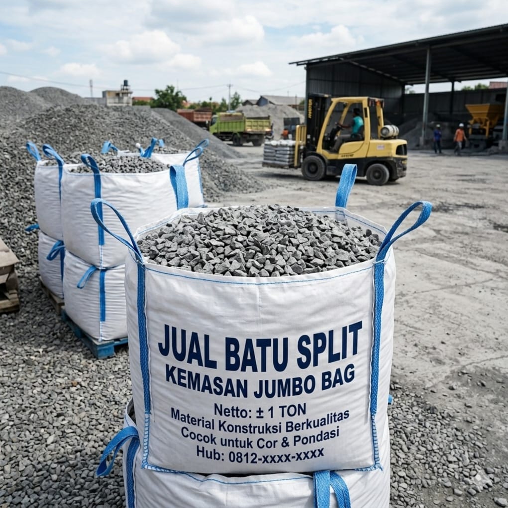 Jual batu split kemasan jumbo bag