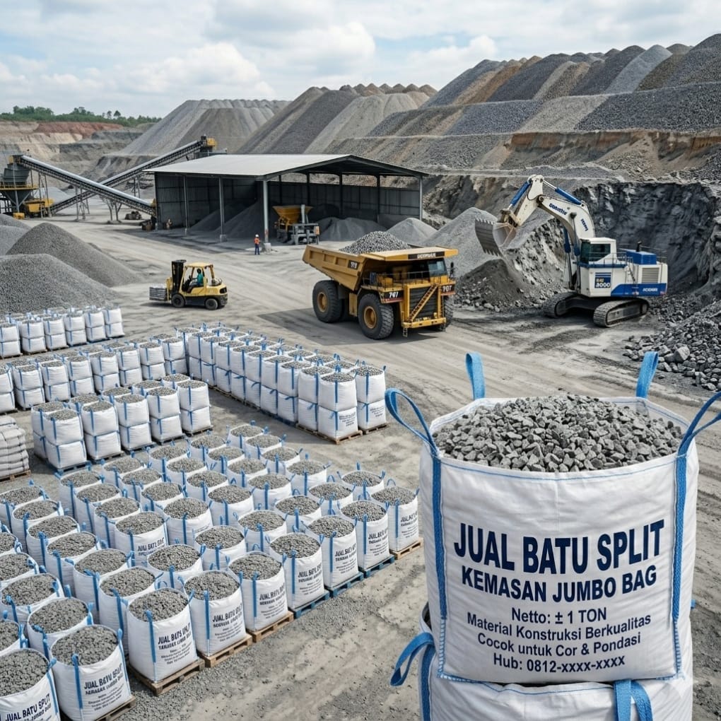 Jual batu split kemasan jumbo bag