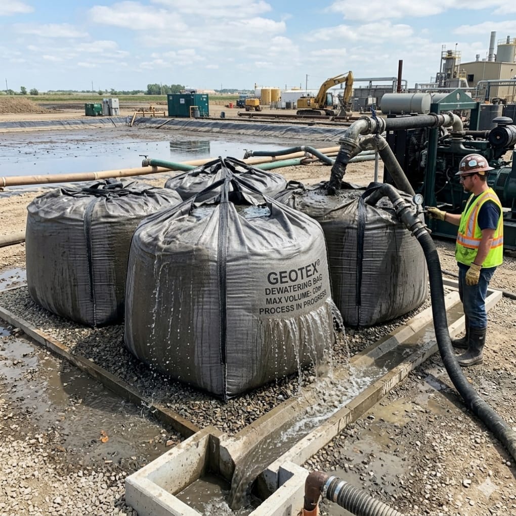 Proses dewatering dengan jumbo bag
