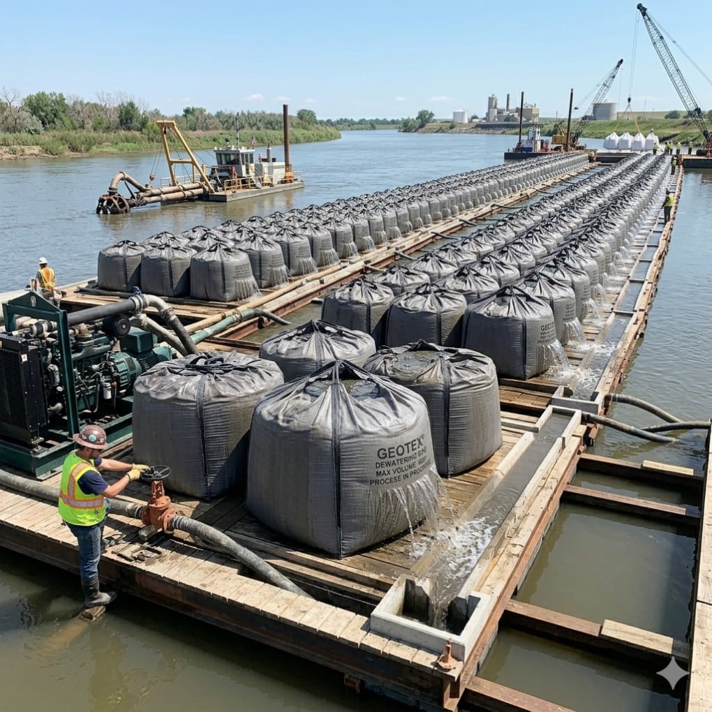 Proses dewatering dengan jumbo bag