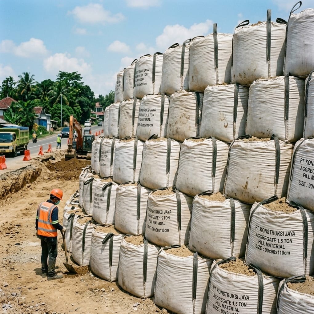 Jumbo bag pengganti dinding beton