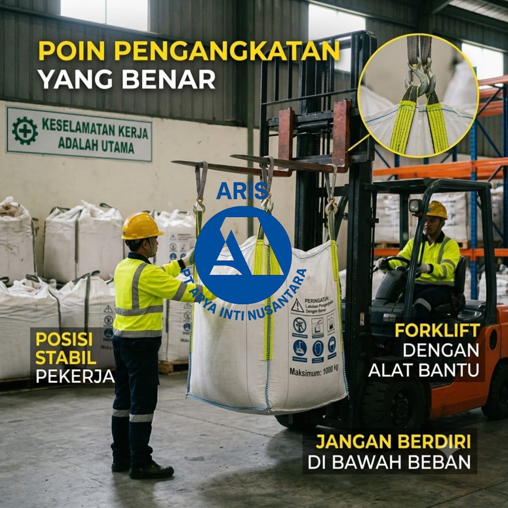 Cara pengangkatan jumbo bag yang benar